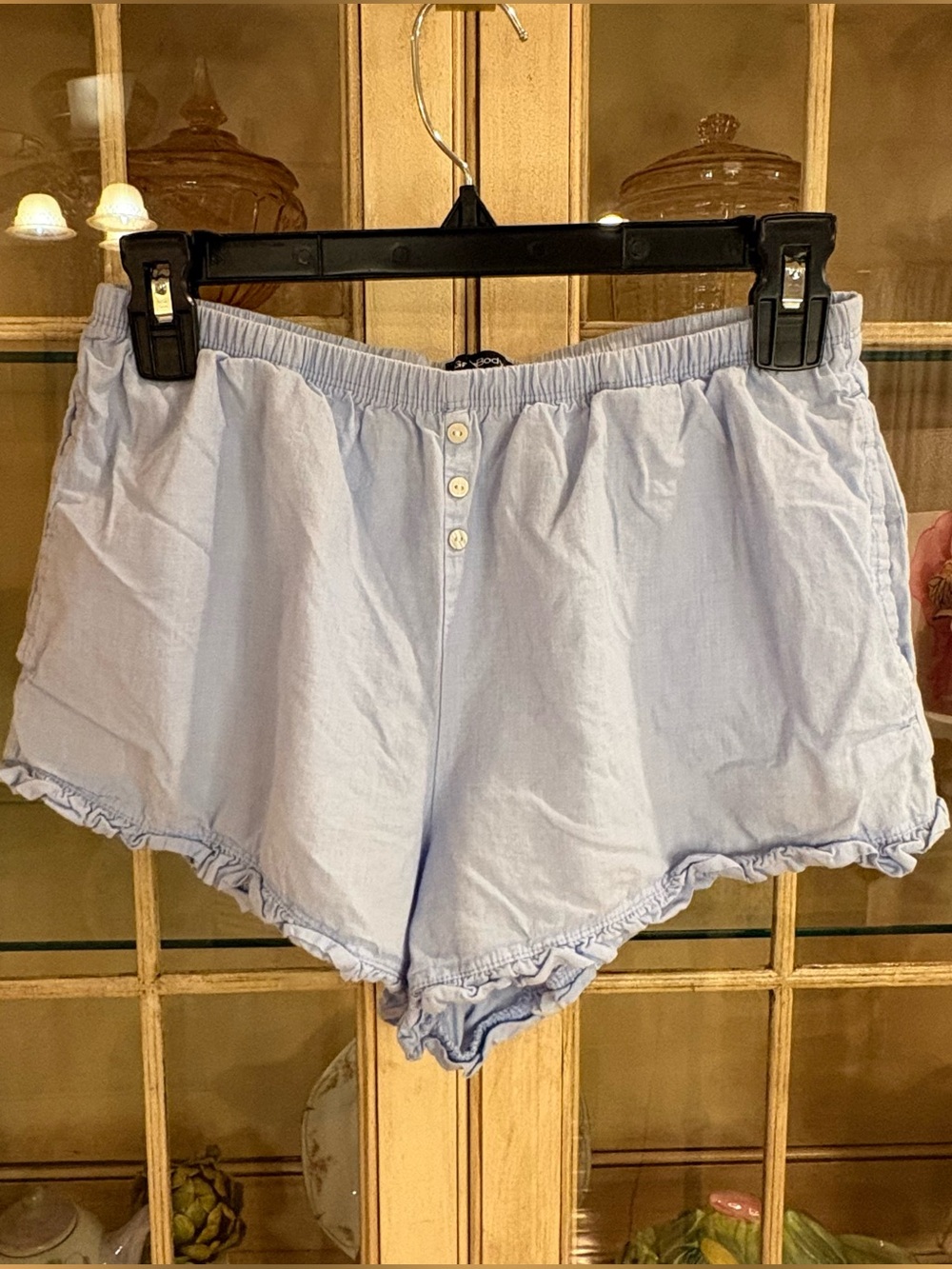 Gapbody 100% Cotton Women's Ruffle Hem Sleep Shorts Cottagecore Coquette